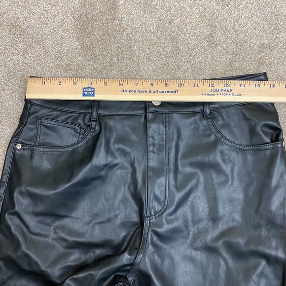 ZARA Faux Leather High Rise Pants Mom Fit Black Womens Size 10 Grunge Y2K 90s - Picture 11 of 13